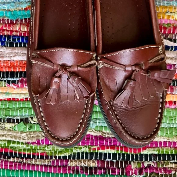 Classic Brown Leather Loafers Boat Shoes - Picture 6 of 6